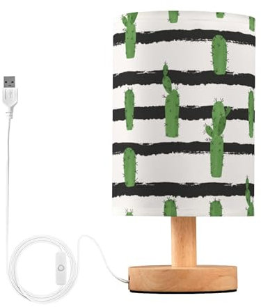Sevdomey Lampada da comodino verde con porta USB, nessuna lampadina necessaria, luce LED calda per camera da letto, soggiorno, ufficio, lampada da comodino per lettura, studio, decorazione