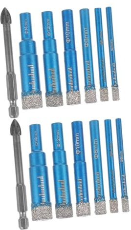 Tofficu 2 Set Punte per Trapano per Forare Piastrelle Ceramica Kit Perforazione Ad Prestazioni Compatibile per Controllo