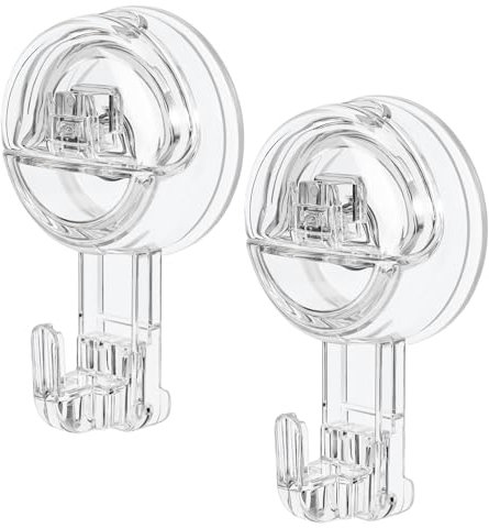 2 Pezzi Ganci a Ventosa Super Resistenti 3 Kg, Ventose con Gancio, Senza Chiodi Porta Asciugamani Bagno Ventosa per Doccia, Bagno, Cucina, Finestra, Accappatoio