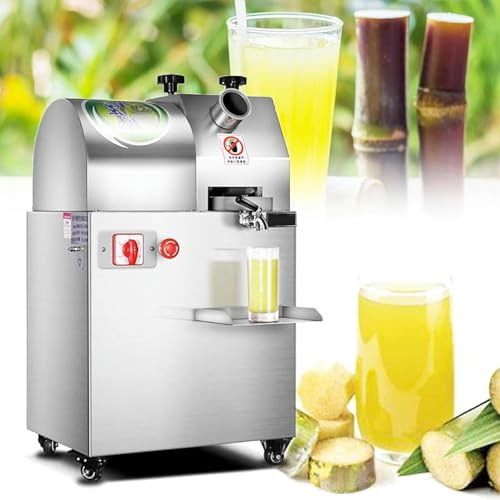 Extracteur de jus de canne à sucre, 1 100 W, professionnel (rendement en jus : 80%), débit : 300 kg/h, extracteur électrique de jus de canne à sucre et de gingembre, presse-agrumes + 3 roul