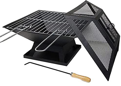 ZJFHEYUO Modernisation Barbecue carré Chauffage extérieur Cheminée extérieure de Jardin Foyer Portable Barbecue contracté Brasero Poêle à Bois