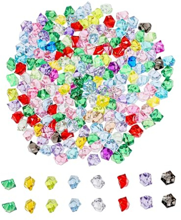 STOBAZA 200 Piezas Piedras Decorativas Irregulares Multicolores para Jarrones Relleno Acrílico Transparente para Decoración de Hogar y Fiestas Gemas Efecto Hielo Triturado para Mesa