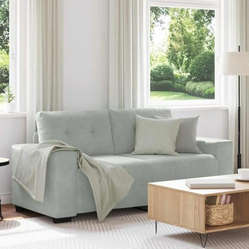 INLIFE Zweisitzer-Sofa Hellgrau 140 cm Samt,Möbel,Sofas,Grau,25.9 KG,4105122