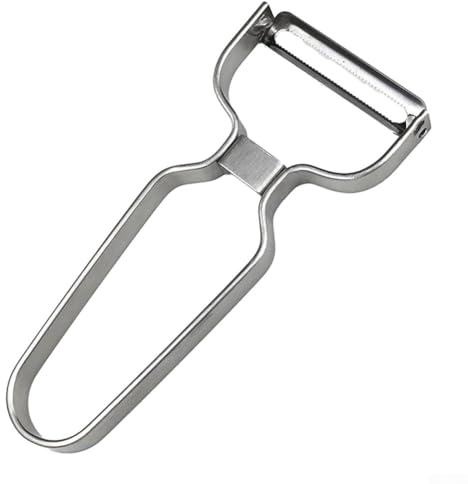 Niceminiwall Stainless Steel Vegetable and Fruit Peeler with Wide Mouth Blade, Ergonomic Non-Slip Handle for for Effortless Peeling and Slicing of Potatoes, Cabbage, Cucumbers(Serrated S)