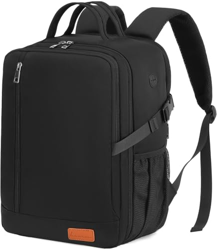 Lossga Kabinflygväska 40 x 20 x 25 x 25 för Ryanair Resväska Resväska Ryggsäck Handbagage för Easyjet 45 x 36 x 20 x 20 Resväska Kabinväska Kvinnor Män, Ren svart, 55x40x20cm