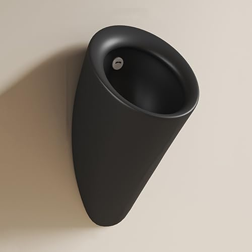 Orinatoio in ceramica con sensore automatico a parete, orinatoi per uomini a prova di fuoriuscita durante la notte, per bagno, commerciale,hotel,garage,bar,esterno,servizi igienici pubblici(Black)