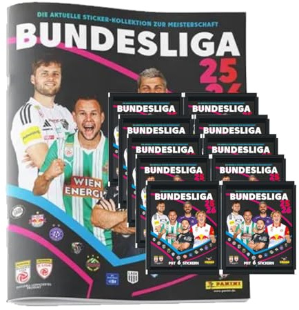 Admiral Bundesliga Österreich 2025/26 Sticker | 1x Album + 10 Tüten | Offizielle Fußball-Sammelserie
