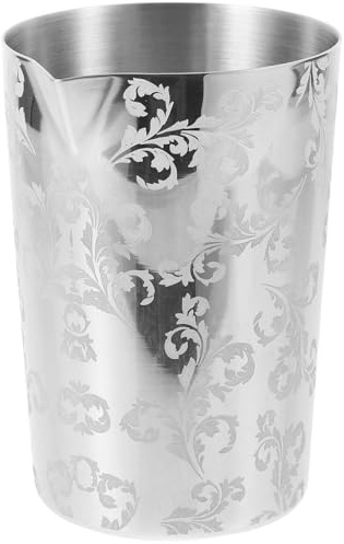 DIYEAH Copa Mezcladora de Acero Inoxidable con Diseño Grabado Vaso Mezclador Resistente para Cócteles Uso Profesional Bar Ktv y Fiestas