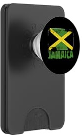 Jamaica Flag Vintage Distressed Jamaican Grunge Travel PopSockets PopWallet for MagSafe