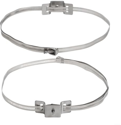 Supporto regolabile in metallo per pali rotondi quadrati da 10-38 cm, kit di montaggio per segnaletica stradale resistente, con cinghia di tensione per pali di utilità, cassette postali, bombole del