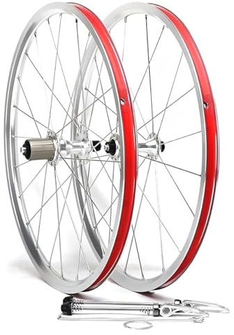 20 Zoll Faltrad-Laufradsatz 406 451 BMX Fahrrad Laufräder V-Brems Schnellspanner Vorderrad Und Hinterrad 74/130mm Aluminiumlegierung Felgen 16/24H Für 7/8/9/10/11-Fach-Kassetten(Silver,406)