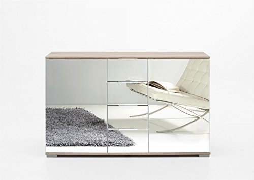 Wimex Kommode/ Kombikommode Easy Plus, (B/H/T) 83 x 41 x 130 cm, Eiche Sägegrau/ Absetzung Spiegel
