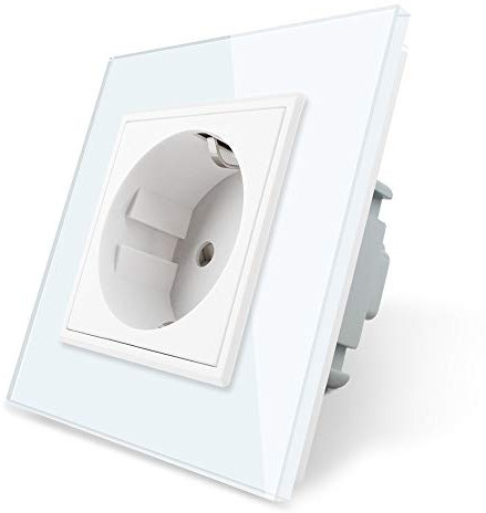 LIVOLO Prises de courant alternatif Panneau en verre cristal standard français nouveau prise murale,VL-C7C1FR-11