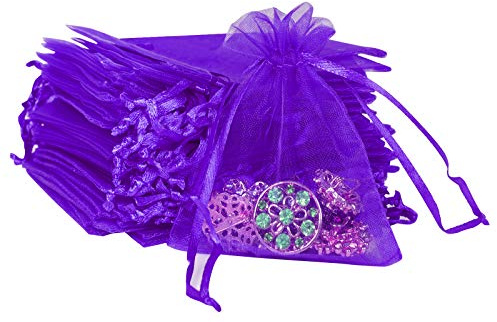 Boshen Organza-Geschenkbeutel, transparent, Netzstoff, für Schmuck, Hochzeit, Party, Weihnachten, 7,6 x 10,2 x 15,2 cm, 12,7 x 17,8 cm, 100 Stück
