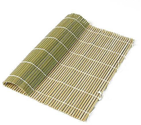 Bambus-Matte zur Sushi-Herstellung, grün, 27 x 26,5cm, flache Stäbchen, 1 St