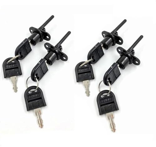 TBWHL 4 Pcs - Zinc Alloy Drawer Lock with Keys, Desk Locks File Cabinet Lock for Wardrobe Furniture Cabinet Locker Showcase with 8 Same Key 16mm (Black)