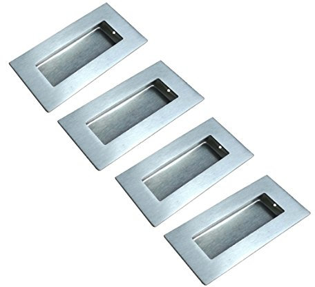 Euro Tische 4x 10cm Muldengriffe Edelstahl Möbelgriffe passend für Schubladen & Türen - vielseitig einsetzbare Griffmulden