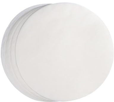 DEWIN Rund Rückenpapier, Backpapier Rund Antihaftpapier Zuschnitte Antihaft Runde BBQ Papier Grill Zinn Folie Papier für Grill 26cm 100 Stück
