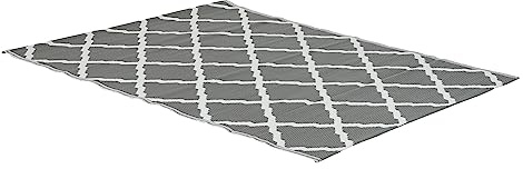greemotion Outdoor-Teppich Santo aus 100 % Polypropylen, grauer Teppich mit Muster, pflegeleichter Teppich für drinnen & draußen , ca. 200 x 150 cm