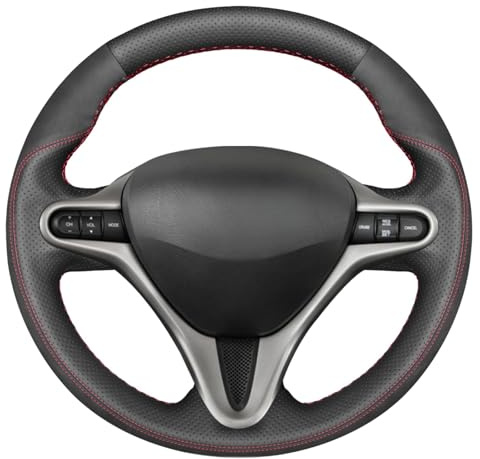 MEWANT Lenkradbezug für Honda Civic 8 Civic 2006 2007 2008 2009 2010 2011, Schwarz