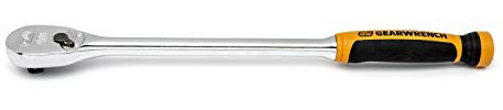 GEARWRENCH 1/2 Drive 90 Tooth Long Handle Dual Material Teardrop Ratchet 16-1/2 - 81361T, Multi, One Size