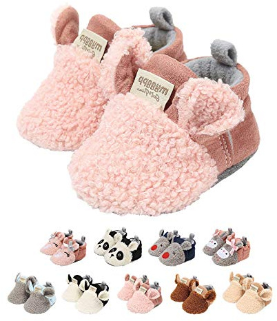 Stivali Invernali per Bambino, Unisex Neonato Carino Suola Antiscivolo Stivali Scarpe in Cotone Spesse Scarponi da Neve (6-12 mesi, C_Rosa)
