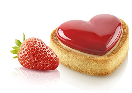 Silikomart Stampi in Silicone per Dolci – Tarte Ring Amore 80x70 mm 8 Anelli - Accessori Professionali per Cucina e Pasticceria - Stampini Monoporzione per Dolci Forno