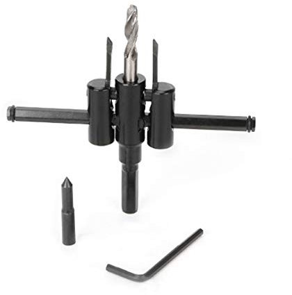 BOZONLI Fresa Circolare Regolabile 30-200 mm, Sega a Tazza Cutter Hole Regolabile, Forare per Legno e Cartongesso