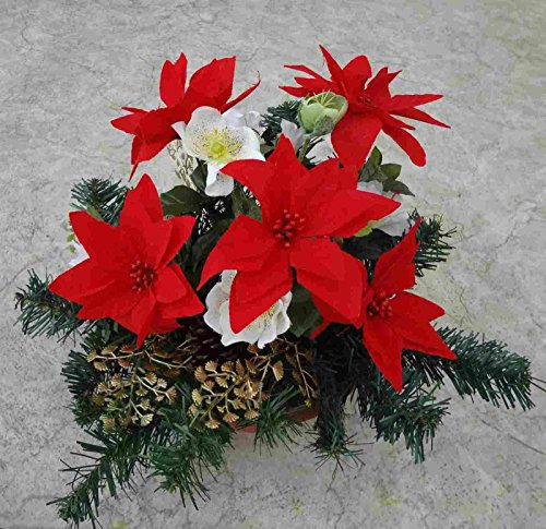 Advend Blumenschale mit künstlichen Blumen Advend 20cm.