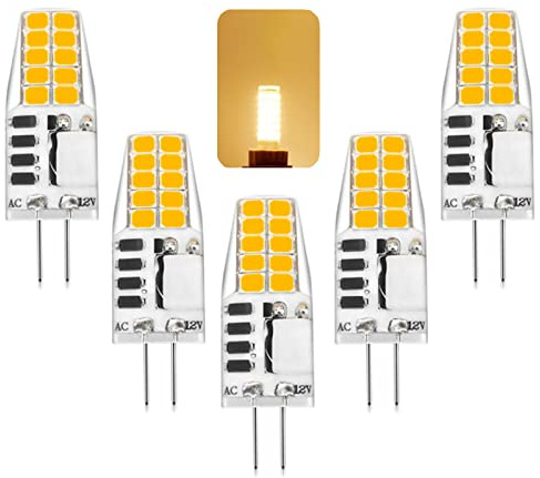 G4 LED Lampen, 4W G4 LED Birnen 12V AC/DC, Ersetzt Halogenlampen 40W, 400LM, Warmweiß 3000K LED Leuchtmittel, Kein Flackern, Gute Dissipation, 5PCS Hohe Helligkeit Stiftsockellampe LED Nicht Dimmbar