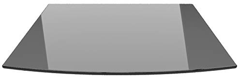 Funkenschutzplatte Segmentbogen 100x120cm Glas schwarz + Silikondichtung | Kaminofen Glasplatte