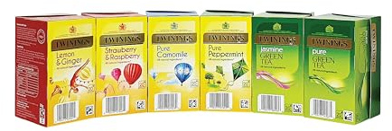 Twinings Green Tea & Infusions Variety Pack, 120 Enveloped Tea Bags (6x20) | Food Service, Green Tea, Herbal Infusion, Mixed Blends, Naturally Caffeine Free, Individually Wrapped