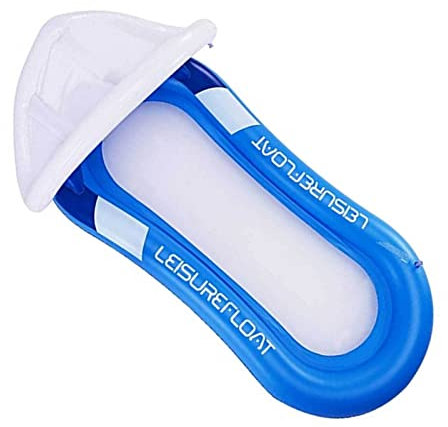 AADECOR Aufblasbare Poolliege mit Überdachung - Aufblasbare Pool Float Rafts mit Shade Water Lounge - Wasserhängematte Floatie - Pool-Party-Spielzeug für Erwachsene und Kinder,Blue