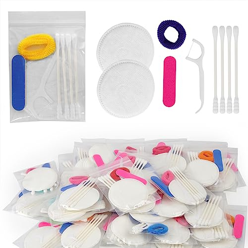Adorila Lot de 50 kits de toilette jetables 5 en 1 – Articles de toilette pour invités emballés individuellement et équipements d'hôtel pour locations de vacances, motels et kits caritatifs