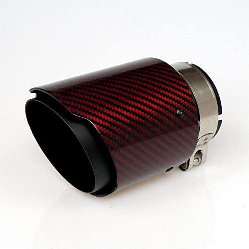 Auto Endrohr Edelstahl-Universal-Automobil-Auspuff-Schalldämpfer-Rohr-Carbon-Faser-Auspuffspitzen Auspuffblende (Größe : 66MM IN -101MM OUT)