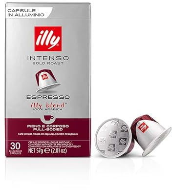 illy Intense Flavor Coffee 30 Nespresso Compatible Capsules, 3 Boxes
