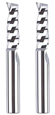 SpeTool 2 Stück Alu Fräser 6mm Schaft Fräser Aluminium Einschneider Fräser 22mm Schnittlänge VHM Fräser Schaftfräser CNC Fräse Holz Fräser Für Oberfräse für Aluminium Acryl und Kunststoff