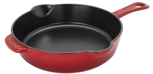 STAUB Bratpfannen aus Gusseisen, 21,6 cm, traditionelle tiefe Bratpfanne, Kirschrot