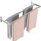 YUMORE Toalleros de Baño Toalleros Dobles 60CM Toallero de Barra Pared de Acero Inoxidable 2 Barras Toallero con Tornillos Almacenamiento para Toallas Cocina y Baño, Cepillado