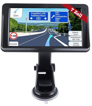 BONRYAN Navigationsgerät für Autos 2025 - GPS Navi 7 Zoll kostenlose Kartenupdates, Blitzerwarner Sprachführung POI Fahrspurassistent