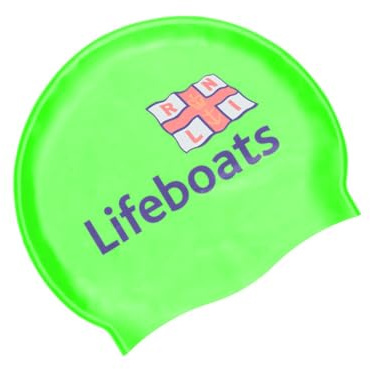 Zoggs RNLI x Silikon Badmössa, Bekväm Vuxen Simhatt, Halkfritt Foder, Formad Badmössa, Klorisslagande Badmössa (En Storlek)
