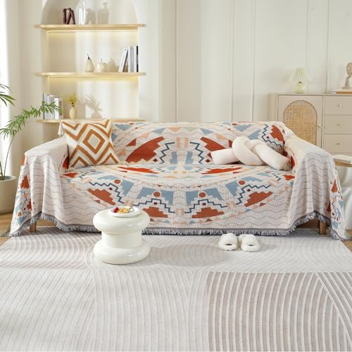 VanderHOME filt bomullsfilt, mjuk och tvättbar för soffor, sängbäddsoffor, fåtöljer, vardagsrum, multifunktionsfast 180 x 260 cm – kinesisk stil