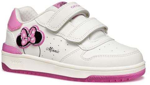 Geox J WASHIBA Girl B - Scarpe da Ginnastica Bambina, White/Fuchsia,