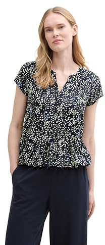 TOM Tailor Blusa de Mujer, 37369 - Multicolor Navy Dot Structure, 40