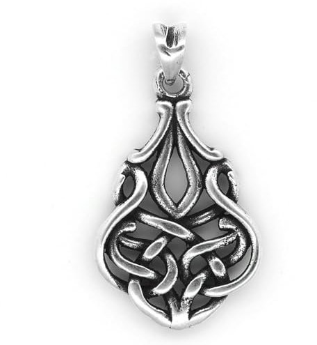 Drachensilber Feiner Kelten Schmuck Kettenanhänger 925 Silber Tropfen Keltischerknoten Anhänger Kette