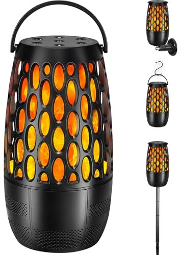 Upgraded Outdoor Bluetooth Speakers Waterproof, Outdoor Speakers with Light, Multi-Speaker Auto-Sync Up to 100 Speakers, HD Surround Sound Multiroom Digital Music System Speaker, Gifts for Men
