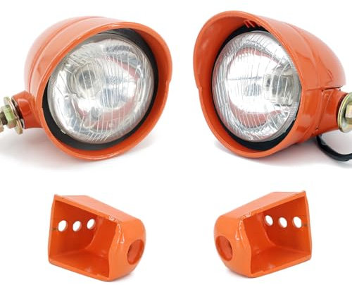 LEM Select Set bestehend aus Frontscheinwerfern und Halterungen, links und rechts, Orange, für Traktor CNH 5118925, kompatibel mit Fiat/Someca