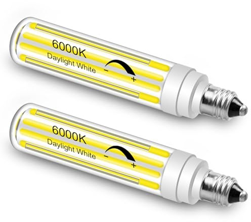 ZHENMING Updated Dimmable E11 LED Bulb 100W 120W 150W Halogen Bulbs Equivalent,T4 COB Mini Candelabra LED Bulb Dimmable,Daylight White 6000K,15W 1500LM JDE11 120V 100W-150W LED Bulb,2 Pack