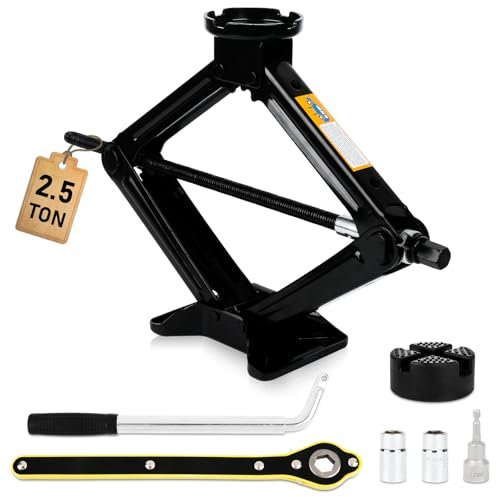 SROCHN Wagenheber 2.5T (2500kg), Universeller Scherenwagenheber, Maximale Höhe bis zu 43cm, Tragbarer Wagenhebersatz für Auto, SUV, MPV und Andere Fahrzeuge