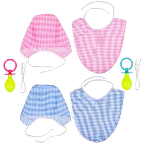 TOYANDONA Disfraz de Bebe para Adulto, 2 Juegos de Gorro y Chupete Babero, Accesorios para Fiestas y Eventos, Diseño Práctico y Duradero